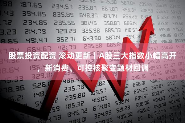 股票投资配资 滚动更新丨A股三大指数小幅高开，新消费、可控核聚变题材回调