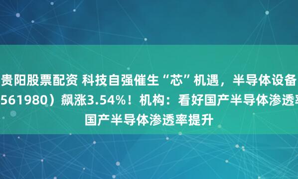 贵阳股票配资 科技自强催生“芯”机遇，半导体设备ETF（561980）飙涨3.54%！机构：看好国产半导体渗透率提升